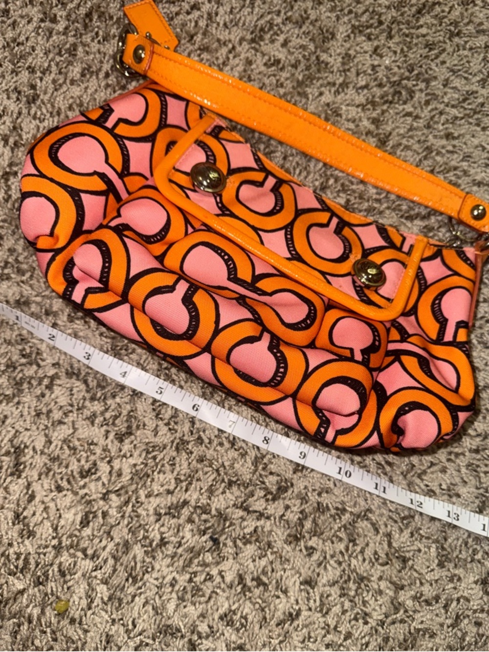 Coach Poppy Groovy Shoulder Bag Pink Orange Pop Art Melon C’s Y2K - Picture 16 of 16